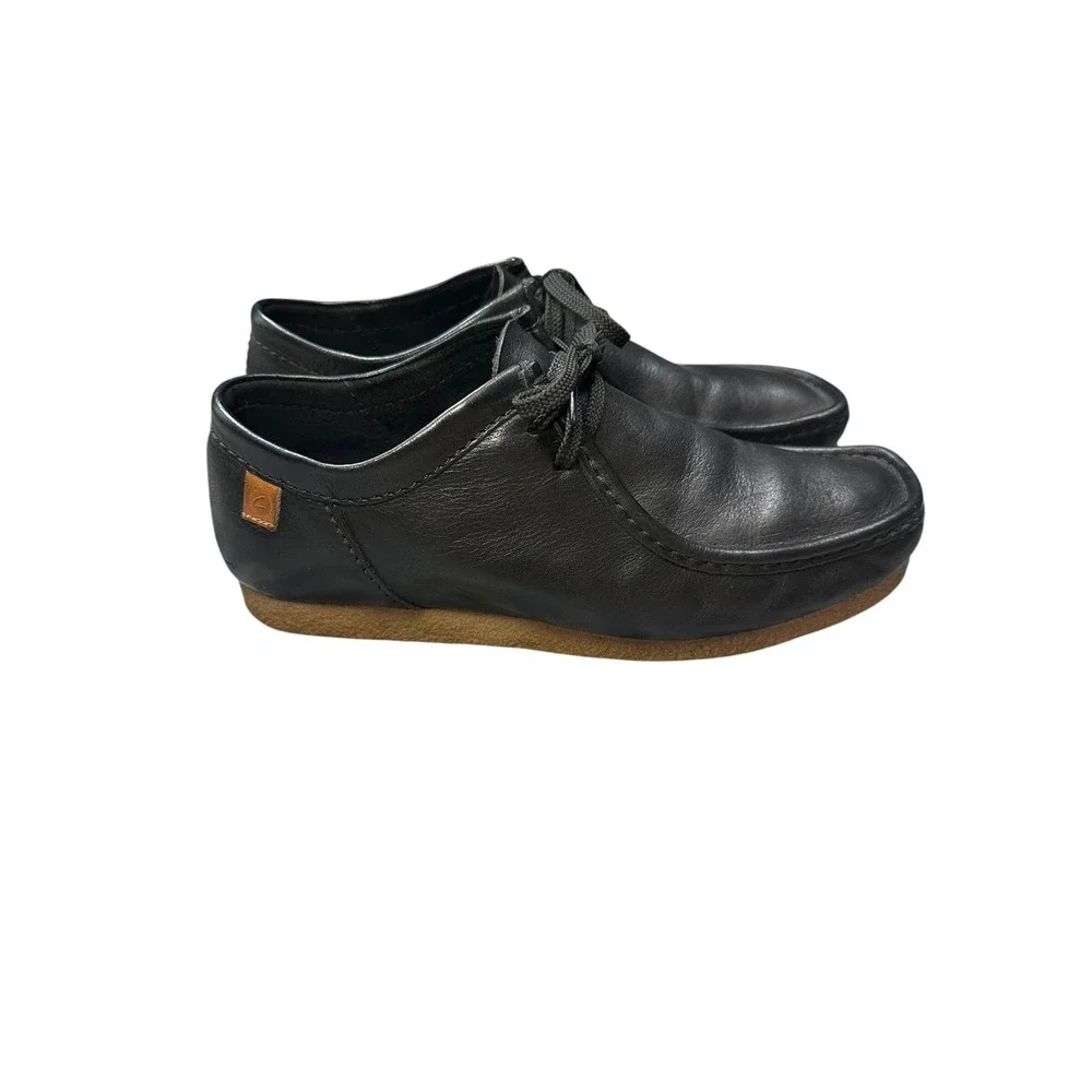 Clarks Shacre II Run Mens Black Leather Wallabee Style Lace Up Shoes Size 11